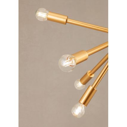Redo 01-2935 - Lestenec na kablu STELLAR 18xE14/25W/230V v zlati barvi