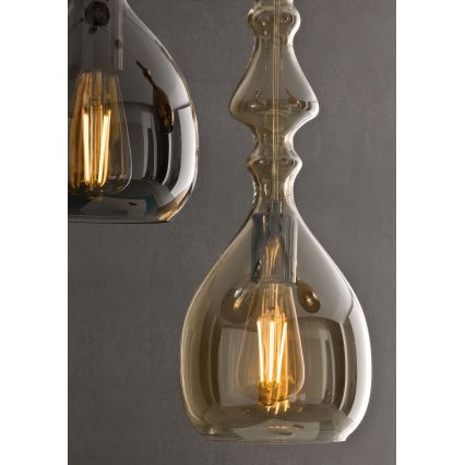 Redo 01-2937 - Lestenec na kablu AMBIX 1xE27/42W/230V, Ø 18 cm, zlate barve