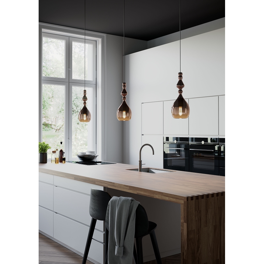 Redo 01-2938 - Lestenec na kablu AMBIX 1xE27/42W/230V premer 18 cm siva