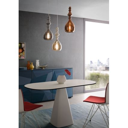 Redo 01-2938 - Lestenec na kablu AMBIX 1xE27/42W/230V premer 18 cm siva