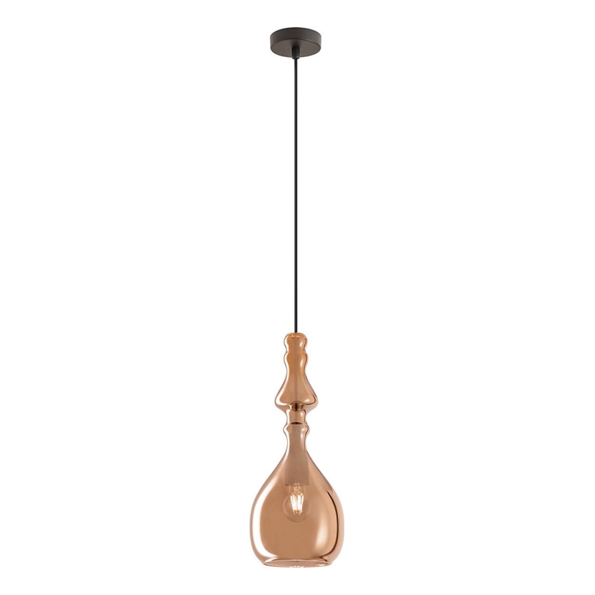 Redo 01-2939 - Lestenec na kablu AMBIX 1xE27/42W/230V premer 18 cm rjav