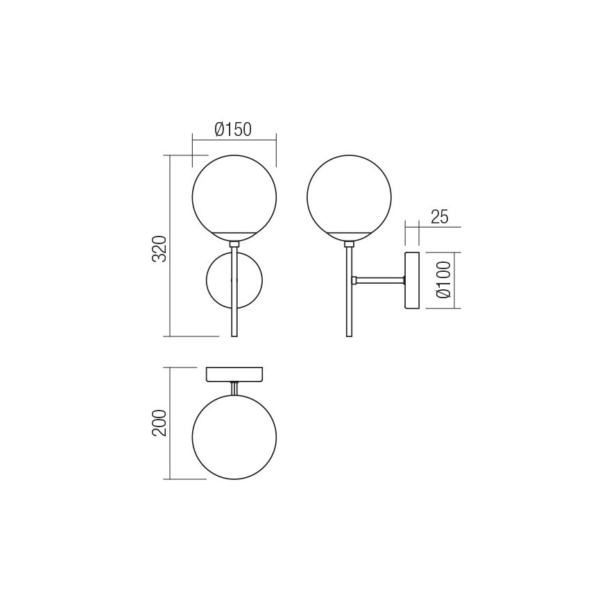 Redo 01-2942 - Stenska svetilka MUNDI 1xE14/28W/230V baker