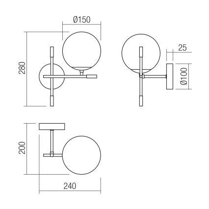 Redo 01-2944 - Stenska svetilka ESSENTIAL 1xE14/28W/230V right