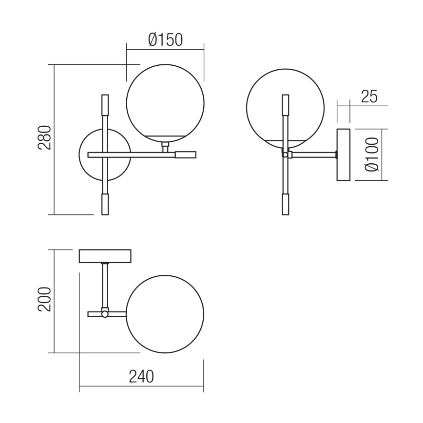 Redo 01-2944 - Stenska svetilka ESSENTIAL 1xE14/28W/230V right