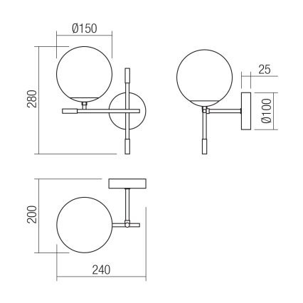 Redo 01-2945 - Stenska svetilka ESSENTIAL 1xE14/28W/230V left