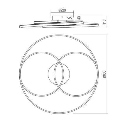 Redo 01-2973 - LED Stropna svetilka CENTRIX LED/92W/230V bron