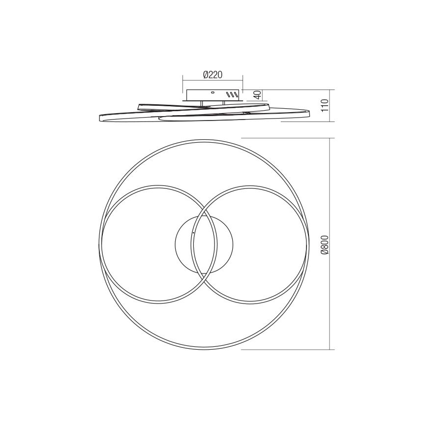 Redo 01-2973 - LED Stropna svetilka CENTRIX LED/92W/230V bron