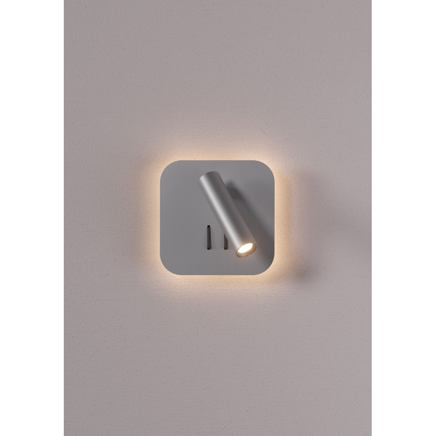 Redo 01-2978 - LED stensko svetilo QUDA LED/6W/230V + LED/3W 3000K CRI 90 matiran krom