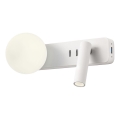 Redo 01-2991 - LED stensko svetilo OASIS LED/3W/230V + 1xG9/10W USB CRI 90 bela