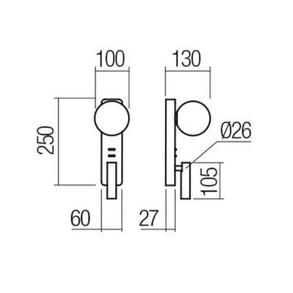 Redo 01-2992 - LED stenska svetilka OASIS LED/3W/230V + 1xG9/10W USB CRI 90 bronasta