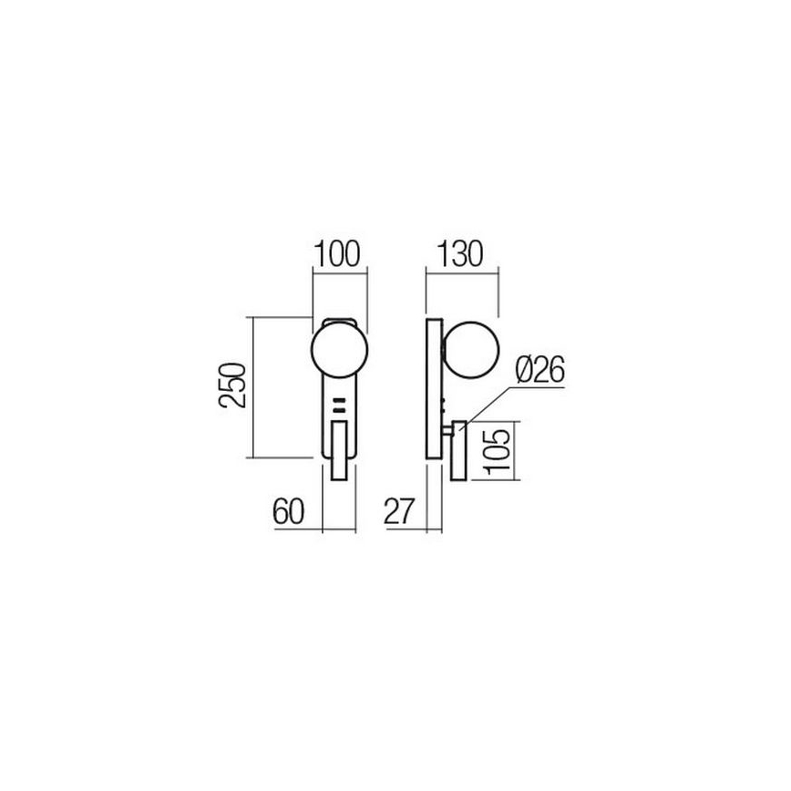 Redo 01-2992 - LED stenska svetilka OASIS LED/3W/230V + 1xG9/10W USB CRI 90 bronasta