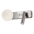 Redo 01-2993 - LED stensko svetilo OASIS LED/3W/230V + 1xG9/10W USB CRI 90 sijajni krom