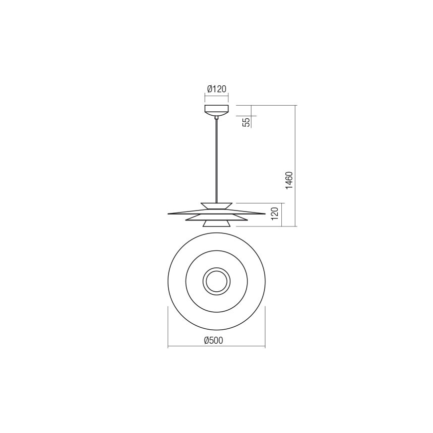Redo 01-3003 - LED lestenec na kablu FARGO LED/16,5W/230V CRI 90 premer 50 cm bež/bela