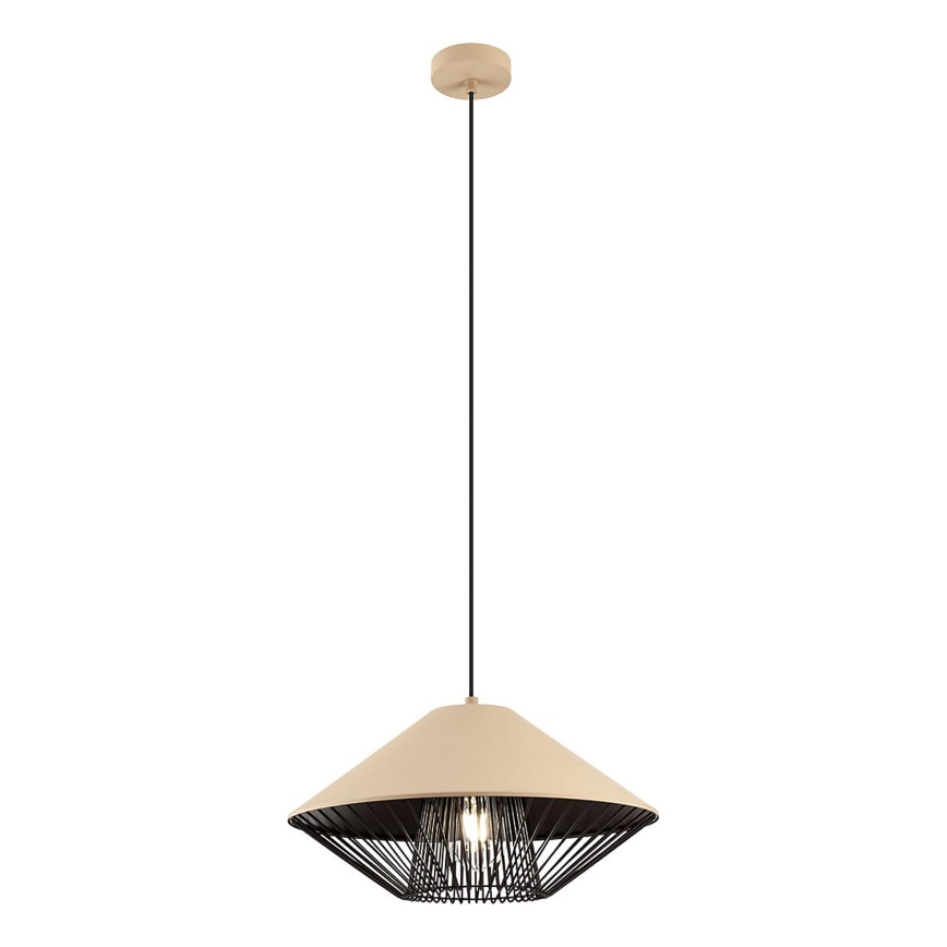 Redo 01-3007 - Viseči lestenec na kablu GRILL 1xE27/42W/230V premer 39,6 cm črna/bež