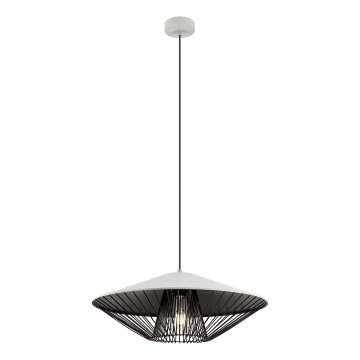 Redo 01-3008 - Lestenec na kablu GRILL 1xE27/42W/230V Ø 49,5 cm črna/bela