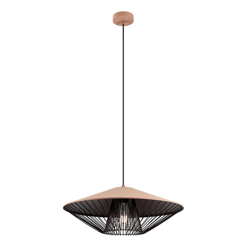 Redo 01-3009 - Lestenec na kablu GRILL 1xE27/42W/230V, premer 49,5 cm, črna/rjava