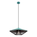 Redo 01-3010 - Viseči lestenec na kablu GRILL 1xE27/42W/230V premer 49,5 cm črna/tirkizna