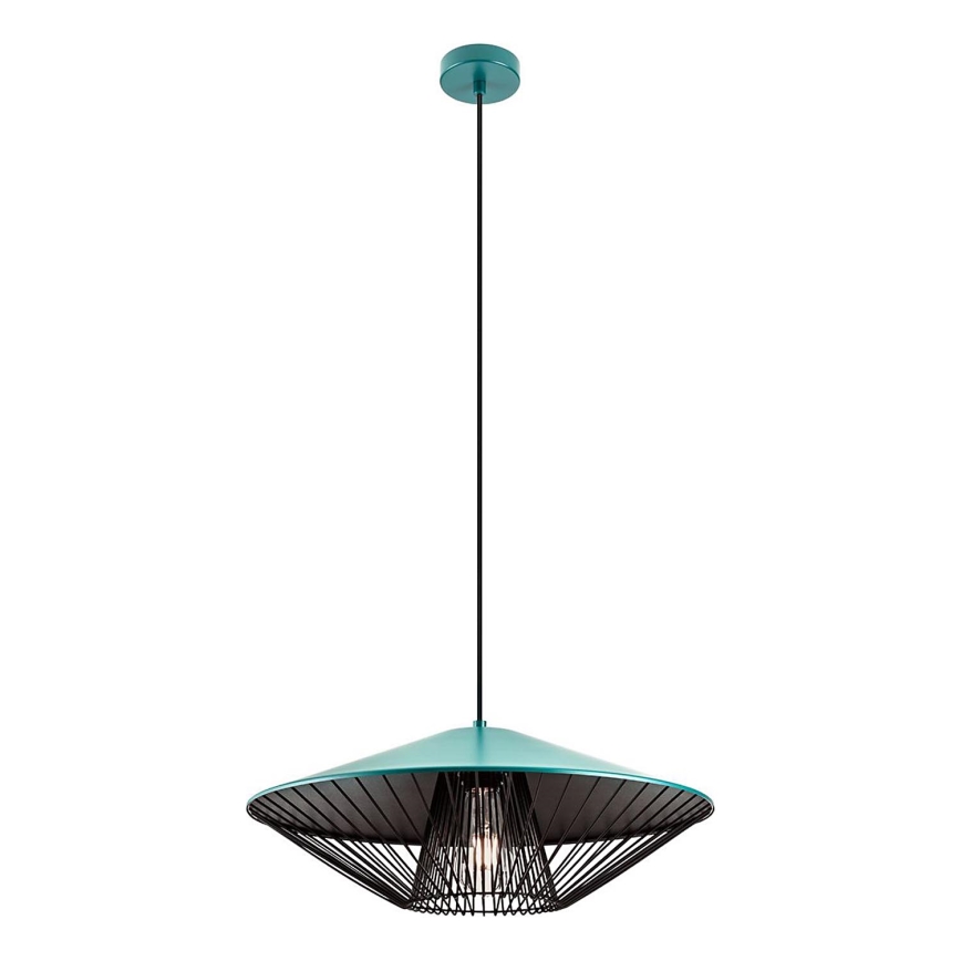 Redo 01-3010 - Viseči lestenec na kablu GRILL 1xE27/42W/230V premer 49,5 cm črna/tirkizna