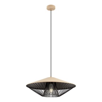 Redo 01-3011 - Viseča svetilka na kablu GRILL 1xE27/42W/230V, premer 49,5 cm, črna/bež