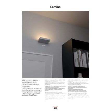 Redo 01-3016 - LED stensko svetilo LAMINA 2xLED/15W/230V CRI 90 črna