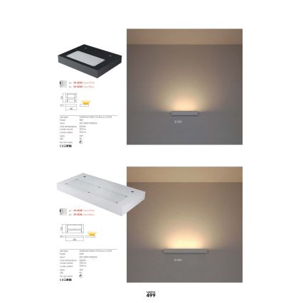 Redo 01-3016 - LED stensko svetilo LAMINA 2xLED/15W/230V CRI 90 črna