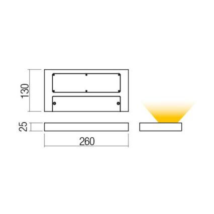 Redo 01-3016 - LED stensko svetilo LAMINA 2xLED/15W/230V CRI 90 črna