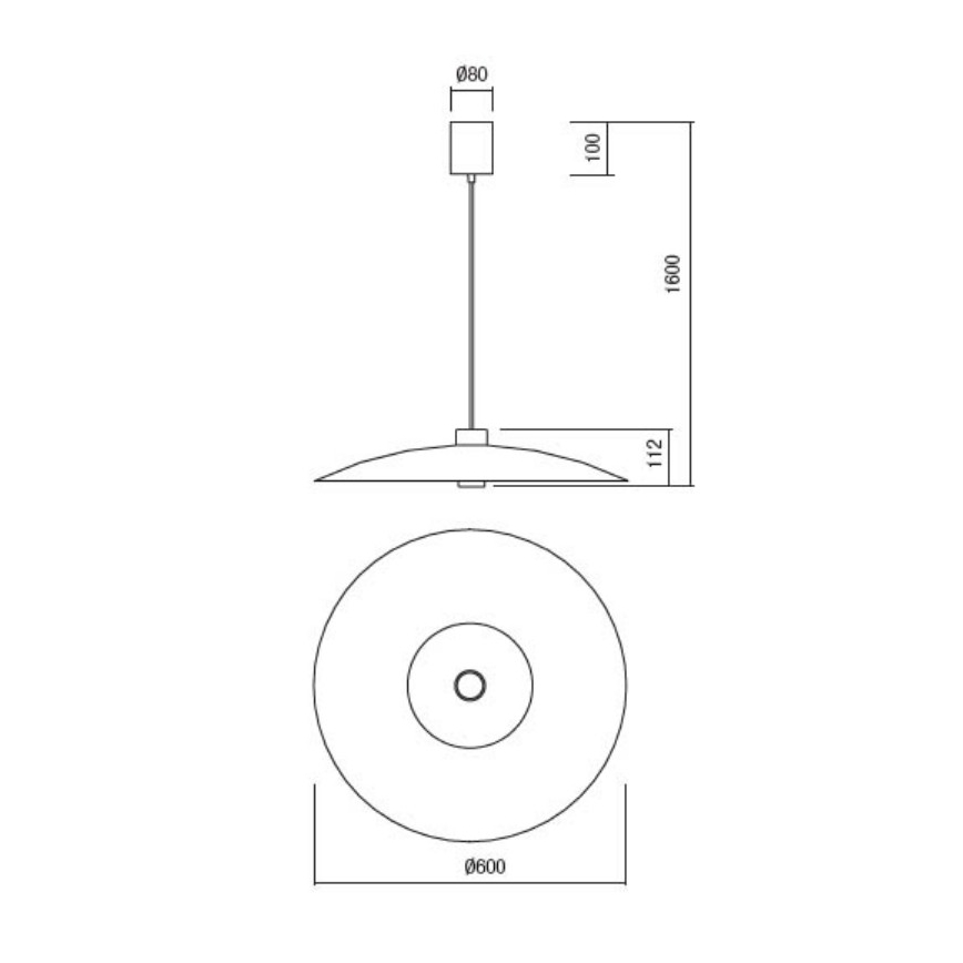 Redo 01-3020 - LED lestenec na jekleni vrvici LARS LED/14W/230V + LED/10W, premer 60 cm, CRI 90, oranžna