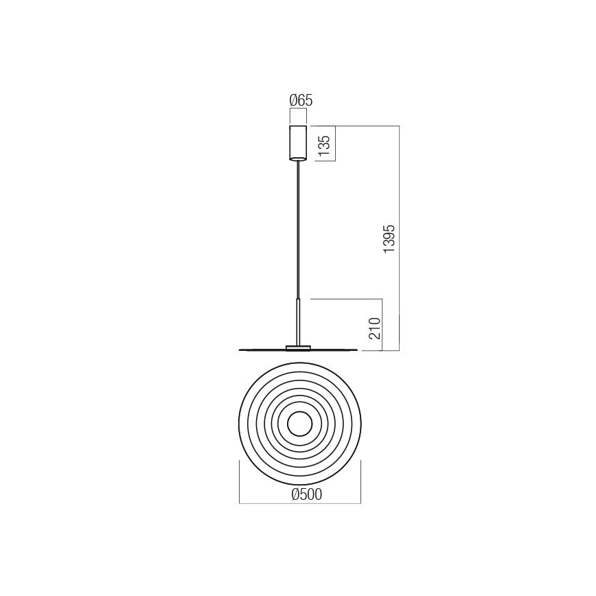 Redo 01-3046 - LED lestenec na kablu LAKE LED/13W/230V CRI 90, premer 50 cm, zelena