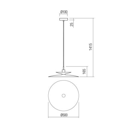 Redo 01-3048 - Viseči lestenec GUNNAR na kablu 1xE27/42W/230V, premer 50 cm, bel