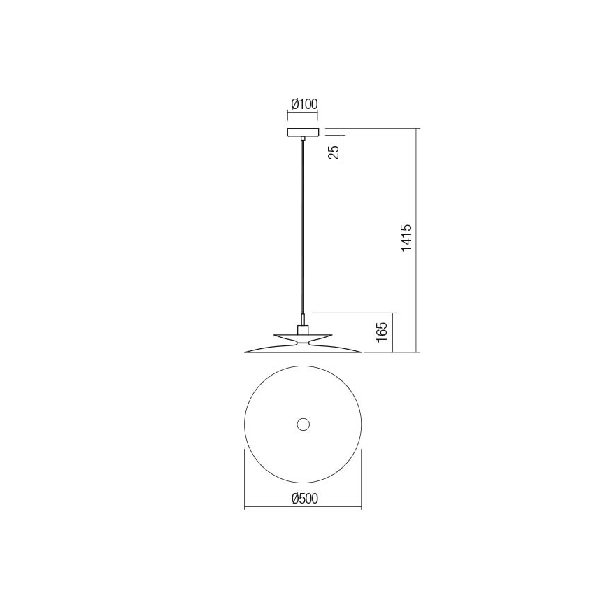 Redo 01-3049 - Lestenec na kablu GUNNAR 1xE27/42W/230V, premer 50 cm, oranžen