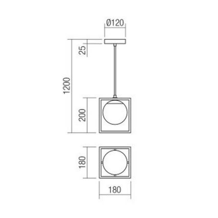 Redo 01-3056 - Lestenec na vrvici ZODIAC 1xE14/28W/230V