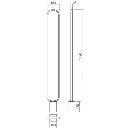 Redo 01-3062 - LED Zatemnitvena talna svetilka ADO LED/24W/230V zlata