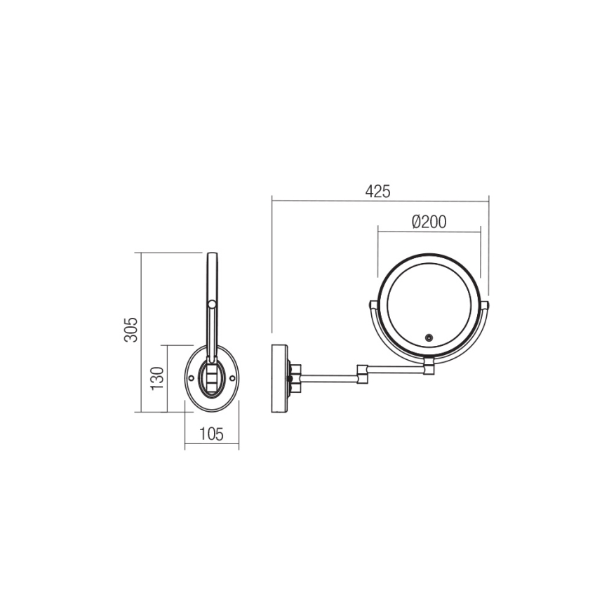 Redo 01-3087 - LED Zatemnitveno kozmetično ogledalo na dotik SELFIE LED/7W/230V 3000/4000/6000K bela