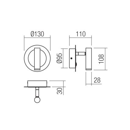 Redo 01-3089 - LED Stenski reflektor CLOSER LED/6W/230V bela