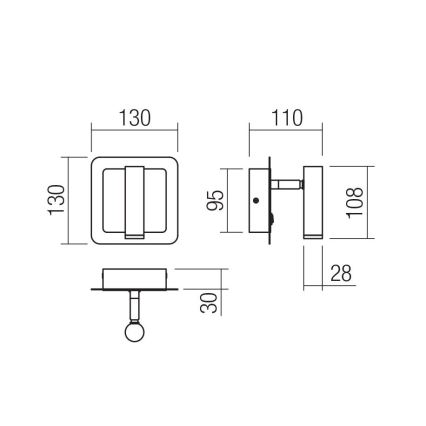 Redo 01-3091 - LED Stenski reflektor CLOSER LED/6W/230V bela