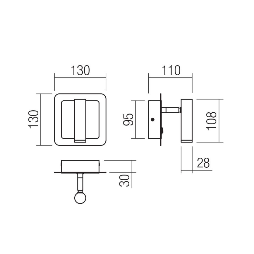 Redo 01-3091 - LED Stenski reflektor CLOSER LED/6W/230V bela