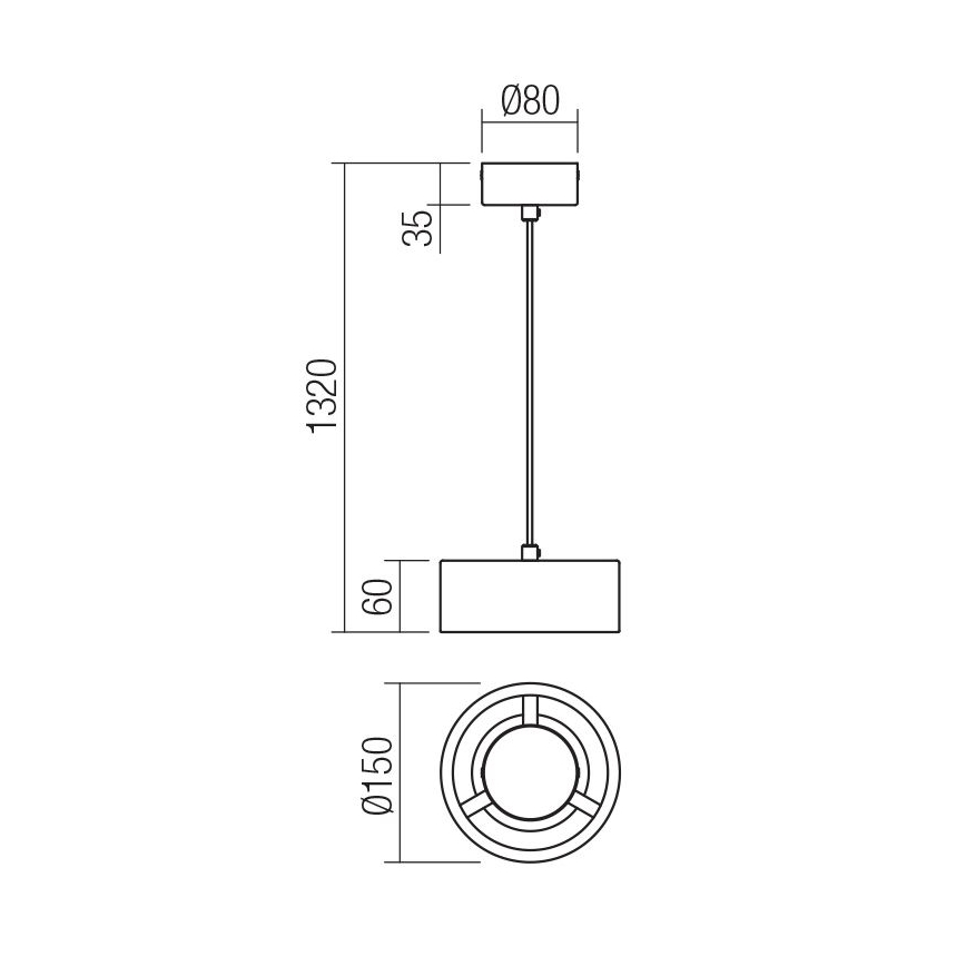 Redo 01-3099 - LED Lestenec na vrvici PUNKT LED/6W/230V pr. 15 cm bela
