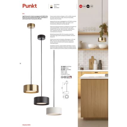 Redo 01-3101 - LED Lestenec na vrvici PUNKT LED/6W/230V pr. 15 cm črna