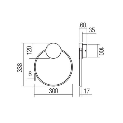 Redo 01-3102 - LED Stenska svetilka ATOM LED/11W/230V pr. 30 cm