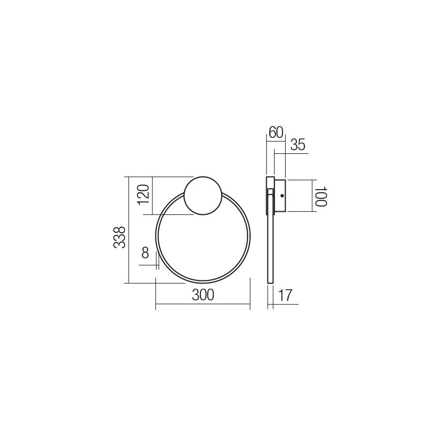 Redo 01-3102 - LED Stenska svetilka ATOM LED/11W/230V pr. 30 cm