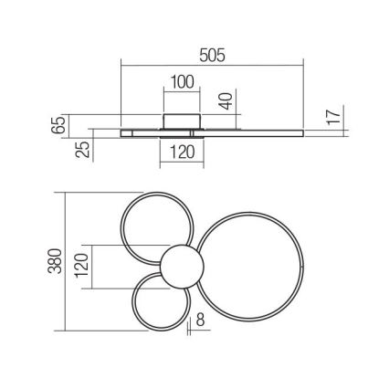 Redo 01-3105 - LED Stropna svetilka ATOM LED/20W/230V