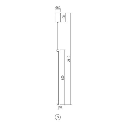 Redo 01-3115 - LED Lestenec na vrvici TABOO LED/9W/230V medenina