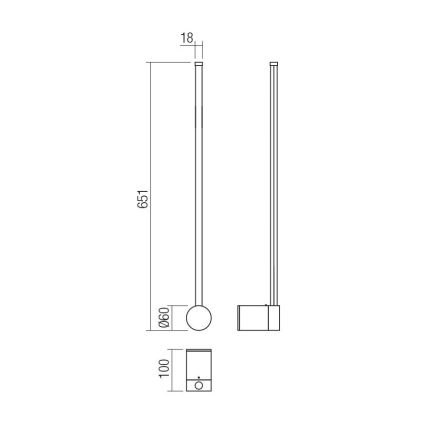 Redo 01-3120 - LED Stenska svetilka TABOO LED/9W/230V bela