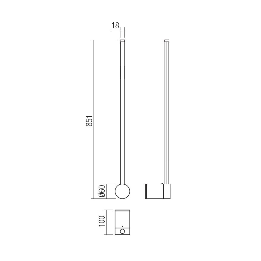 Redo 01-3122 - LED Stenska svetilka TABOO LED/9W/230V črna