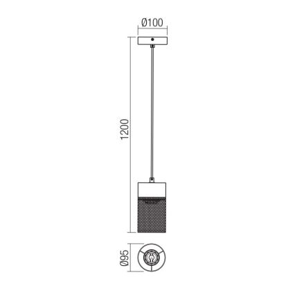 Redo 01-3141 - Lestenec na vrvici STEM 1xE27/42W/230V