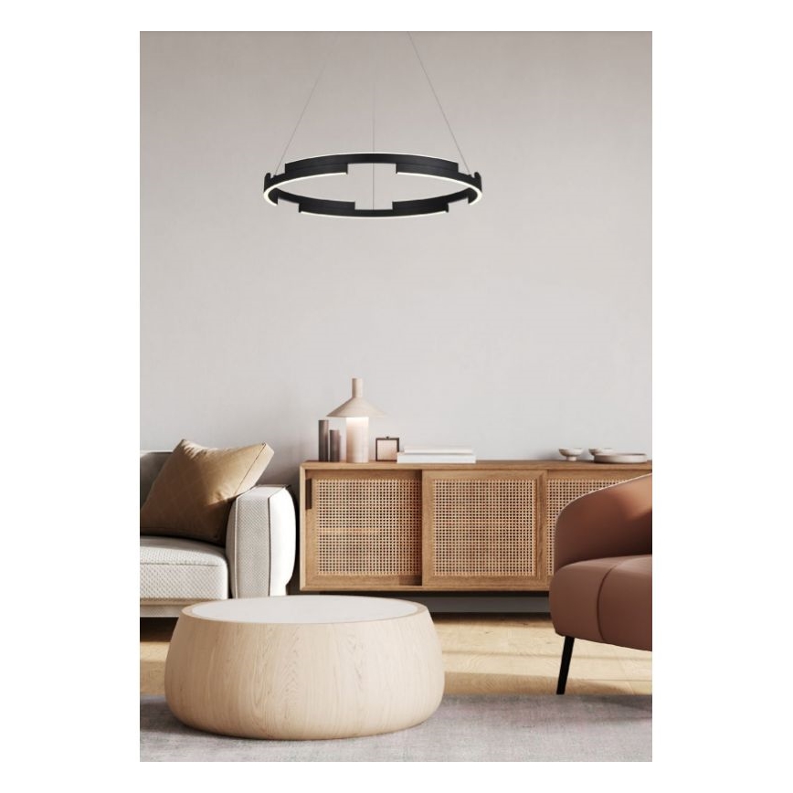 Redo 01-3173 - LED Zatemnitveni lestenec na vrvici CASTLE LED/36W/230V črna