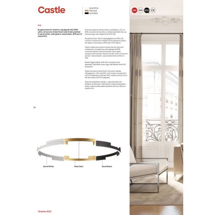 Redo 01-3173 - LED Zatemnitveni lestenec na vrvici CASTLE LED/36W/230V črna