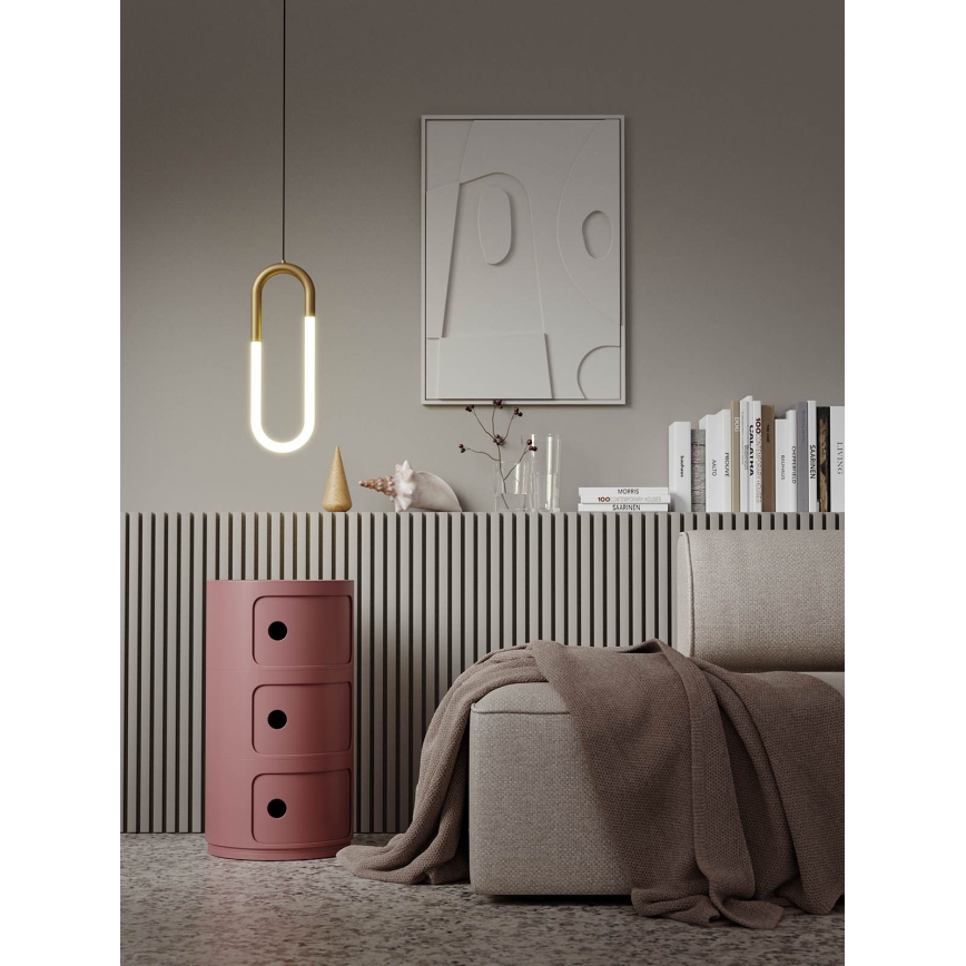 Redo 01-3183 - LED Zatemnitveni lestenec na vrvici LATIUM LED/9W/230V medenina