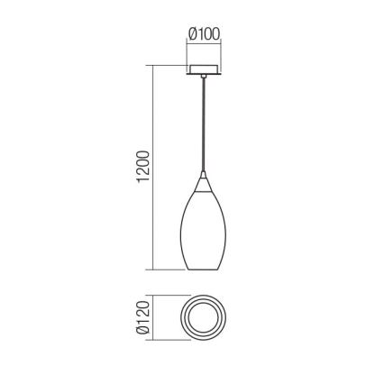 Redo 01-3189 - Lestenec na vrvici TANNER 1xE14/28W/230V pr. 12 cm