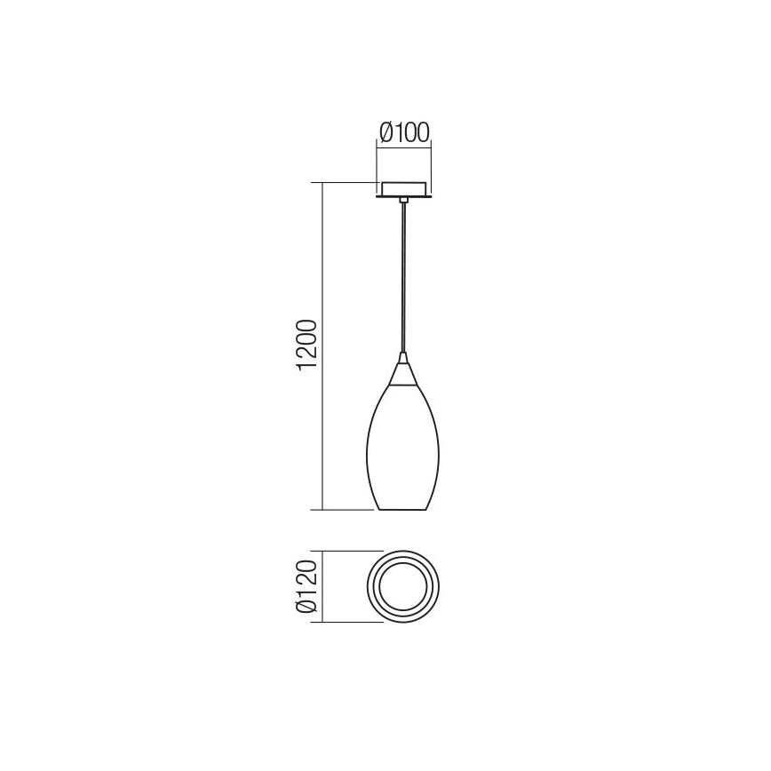 Redo 01-3189 - Lestenec na vrvici TANNER 1xE14/28W/230V pr. 12 cm
